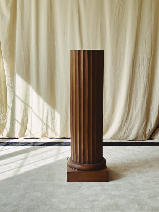 Fluted Wood Column Pedestal