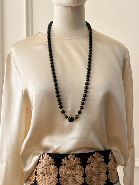 Black Onyx Beaded Necklace