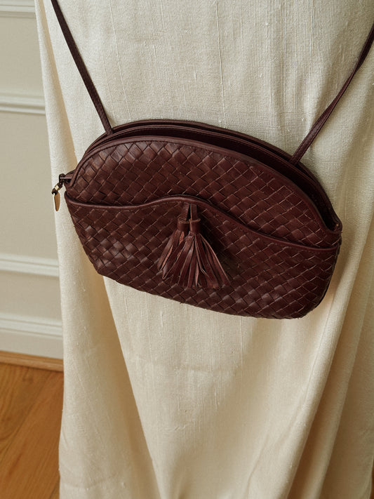 Saks Fifth Avenue Woven Leather Crossbody / Clutch