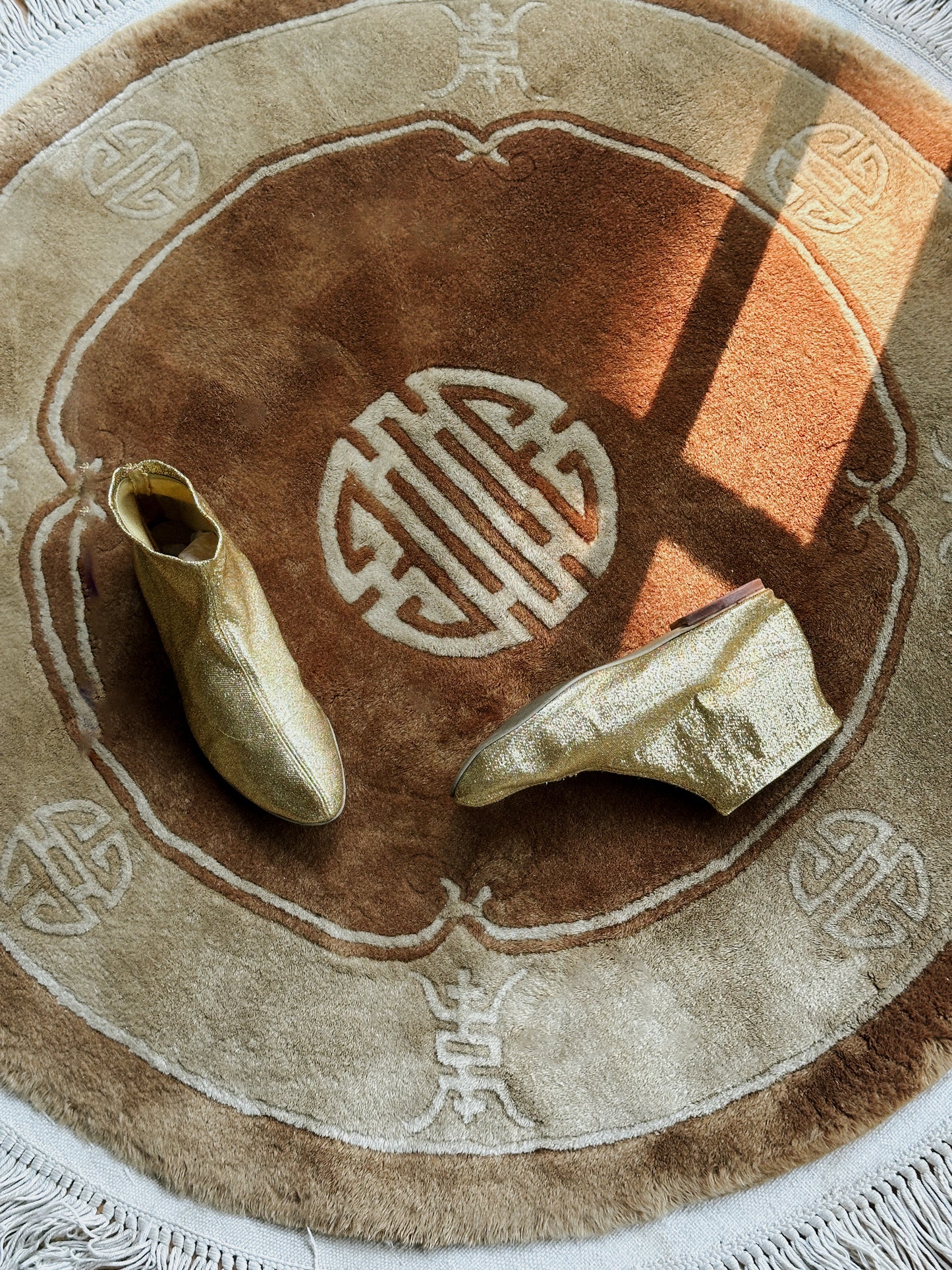 1970s Gold Lamé Stretch Booties