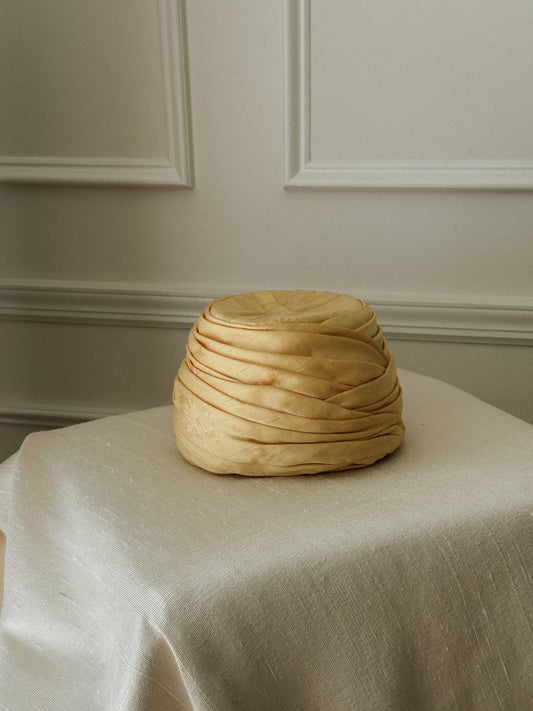 Honey Gold Jacquard Turban Hat