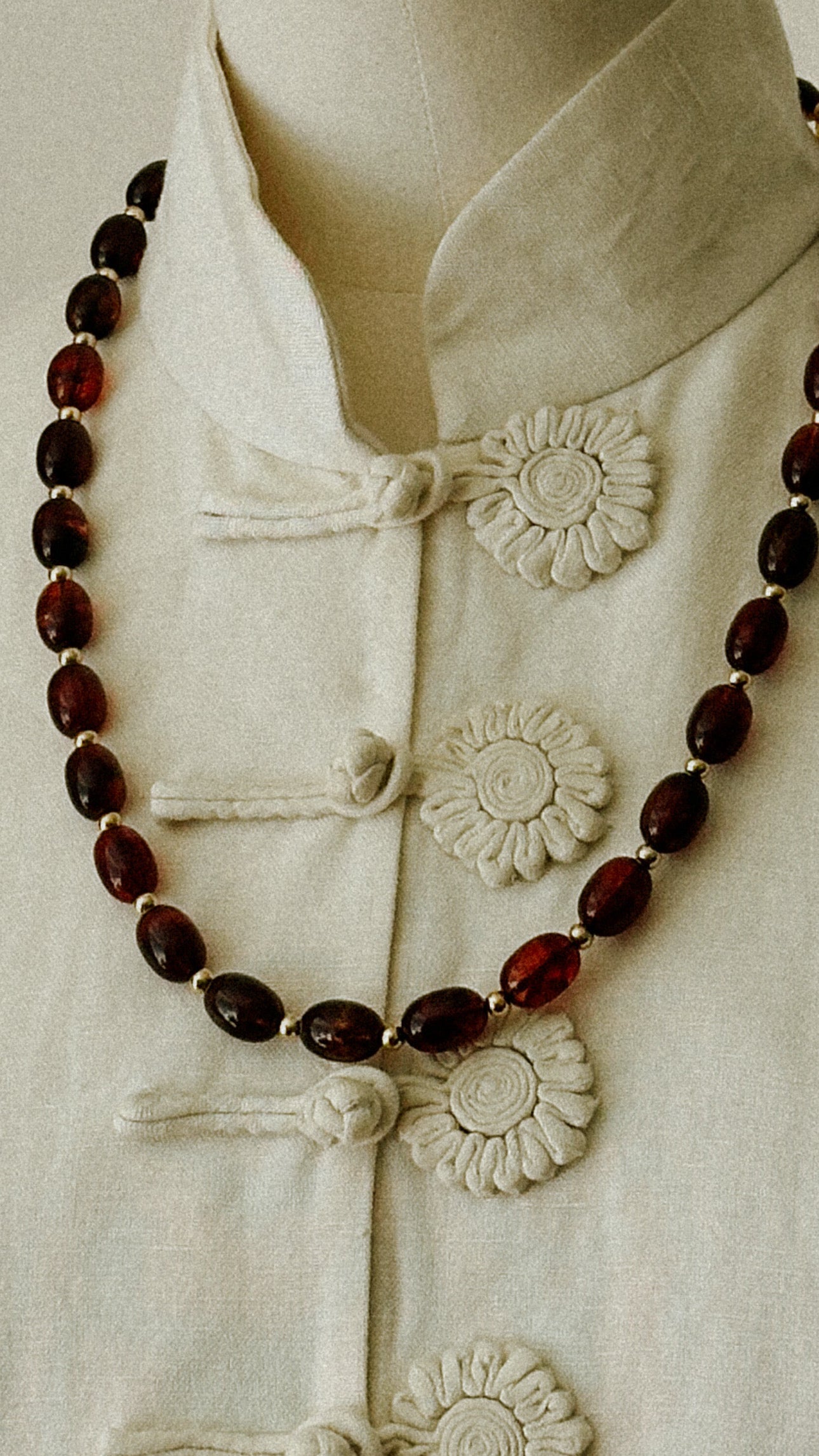 Tortoiseshell Lucite Bead Necklace 