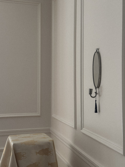 Pewter Mirrored Candle Sconce 