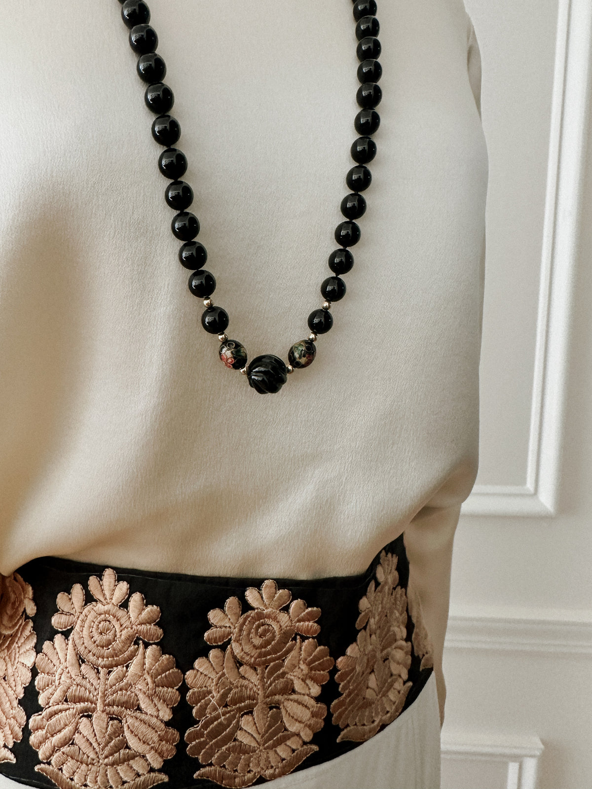 Black Onyx Beaded Necklace