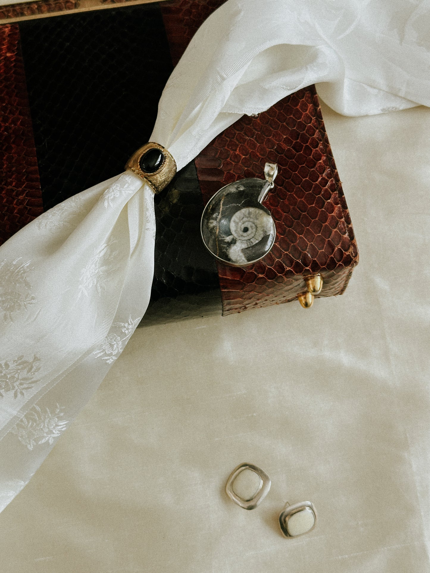 Sterling and Jasper Stone Pendant Necklace