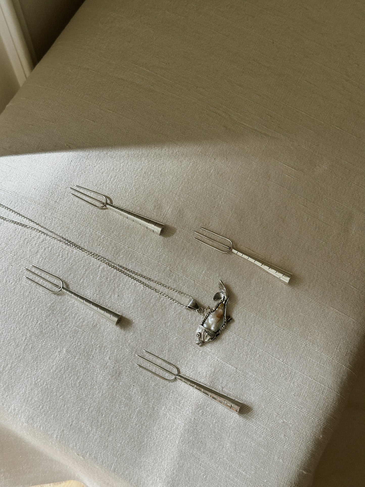 Set of Four Sterling Appetizer Forks