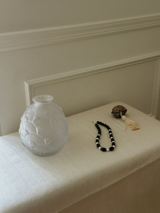 French Art Deco Pressed Glass Vase