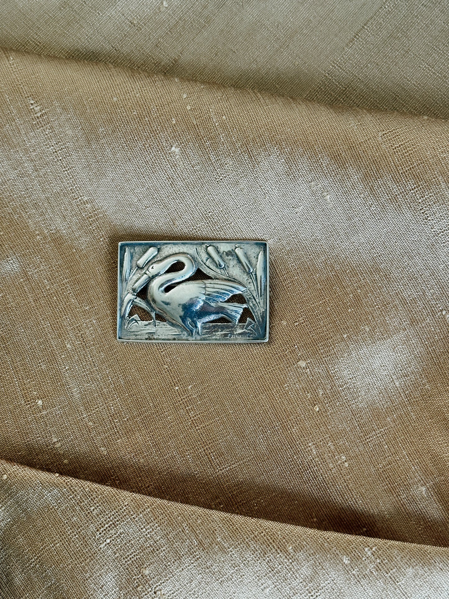 Sterling Silver Swan Brooch