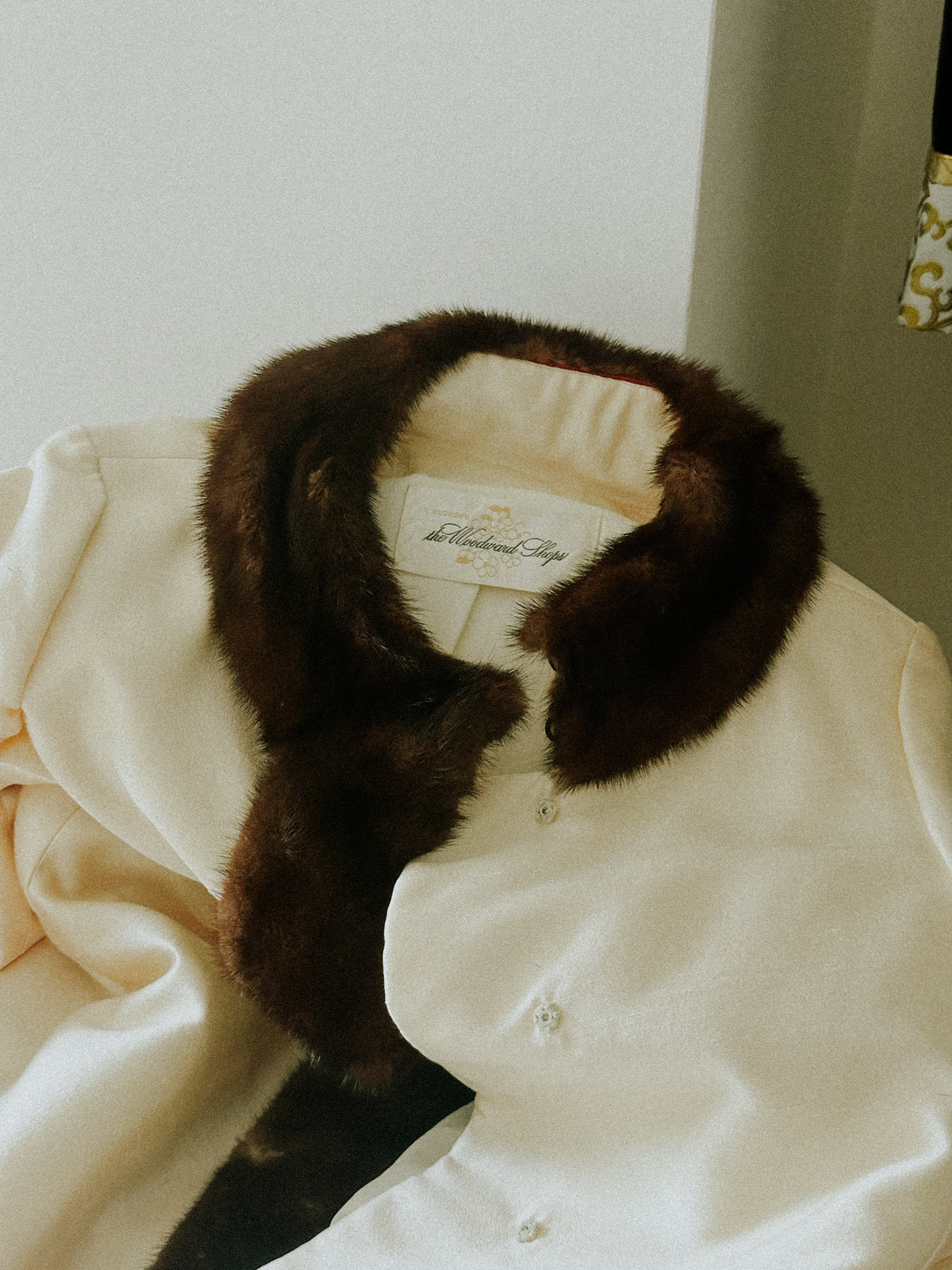 Ivory Fur Trimmed Coat