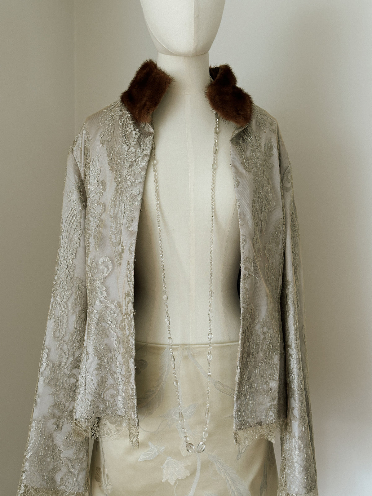 Balmain Lace & Fur Jacket 