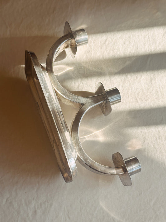 Mid-Century Silver Plated Candelabra 