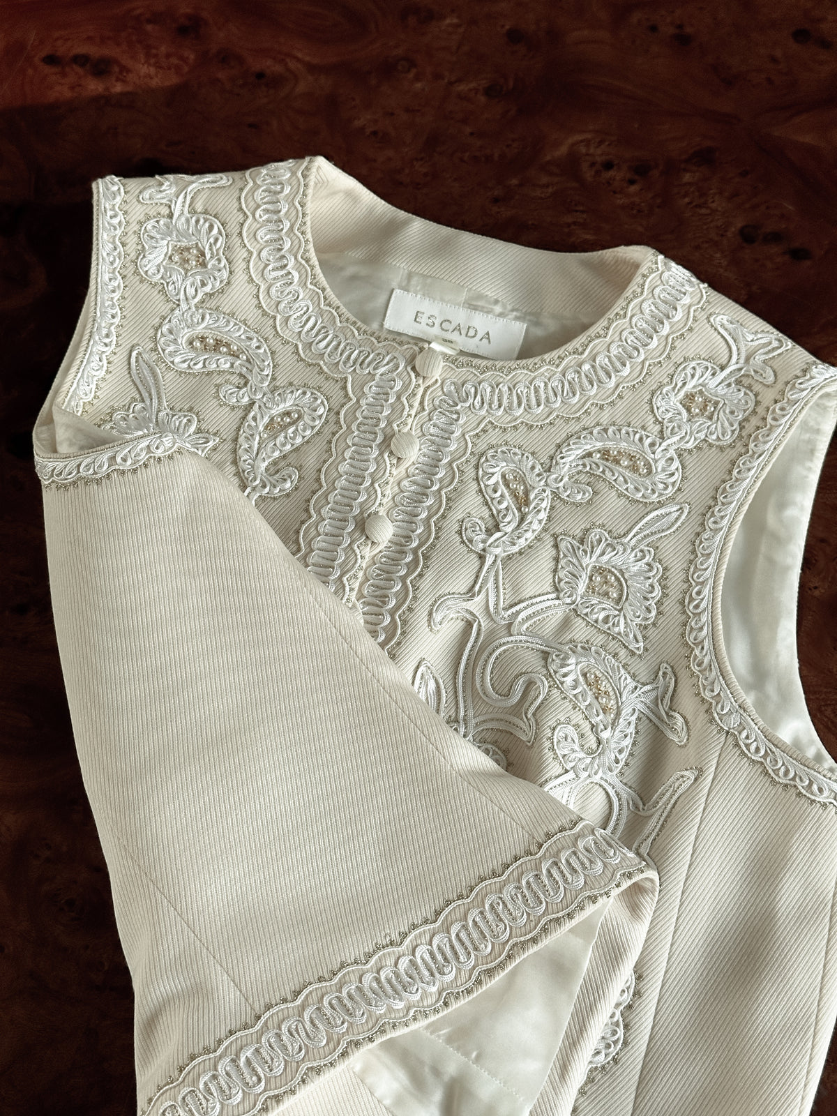 Escada Embroidered Wool Vest