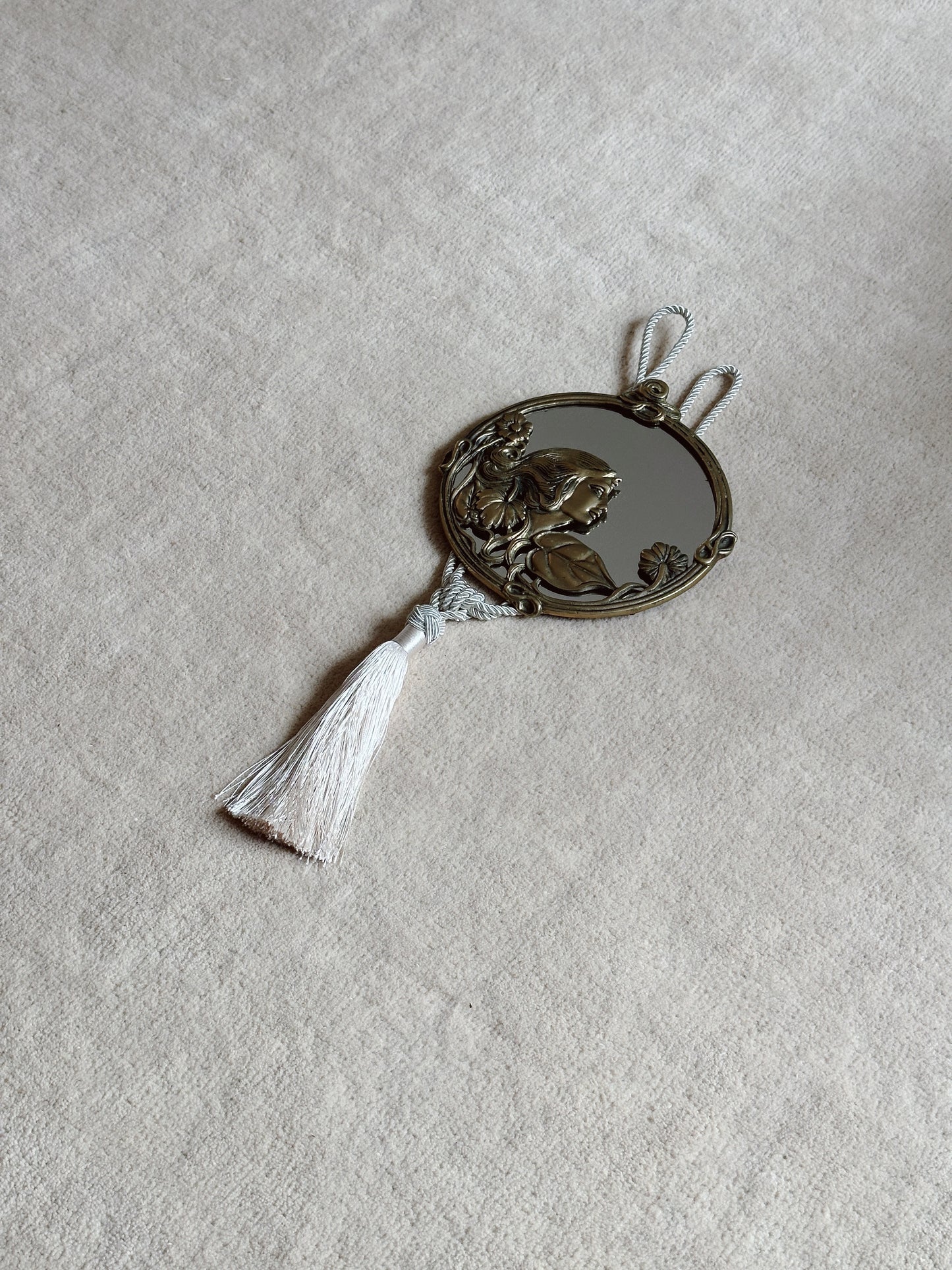 Brass Mirror with Tassel